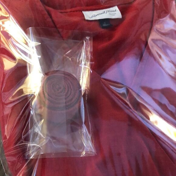 Belted Red Faux Wrap Dress with Pockets Vacation or Beach 🏖 by Universal Thread - Picture 17 of 17